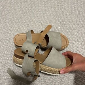 Soda Light Gray Espadrille Sandals